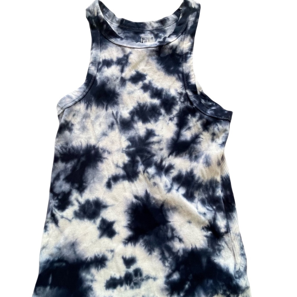 ❤️ GAP RIBBED TIE DYE BLUE TANK TOP SIZE SMALL NEW